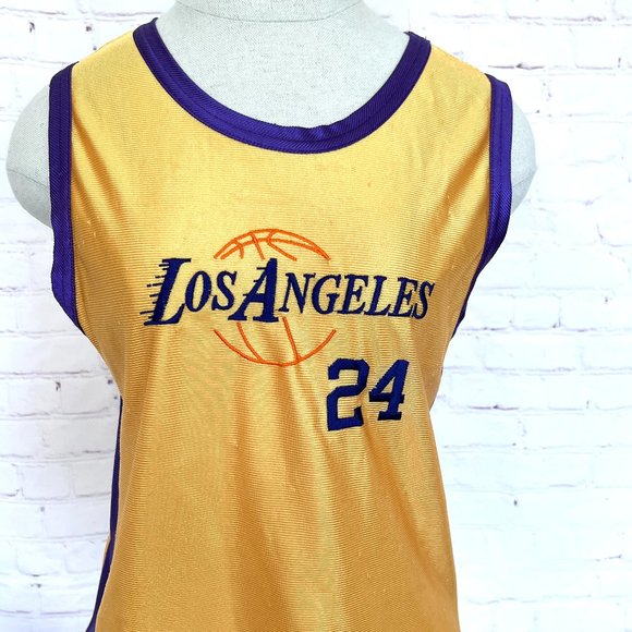 Vintage Kobe Bryant Tank Jersey #24 Embroidered - LA Lakers - Picture 1 of 7